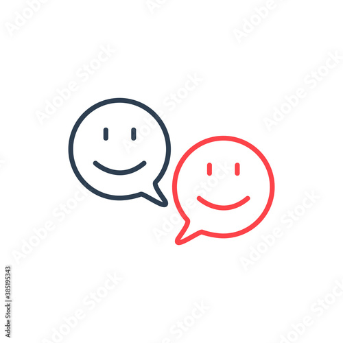 Happy face chat speech bubb...