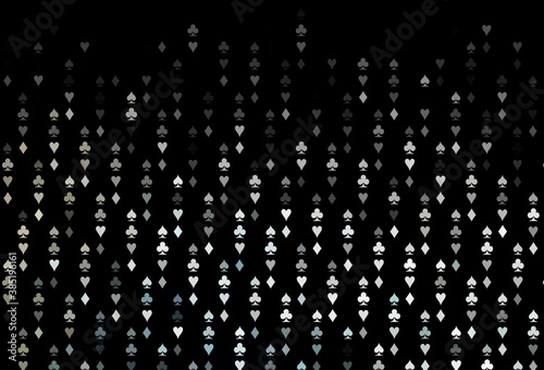 Dark Black vector texture with playing cards. © Dmitry