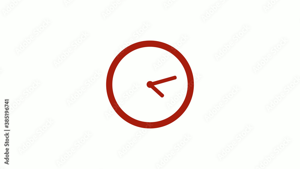 Amazing red color 12 hours counting down clock icon on white background, Clock icon, Circle clock icon Amazing red color 12 hours counting down clock icon on white background, Clock icon, Circle clock icon