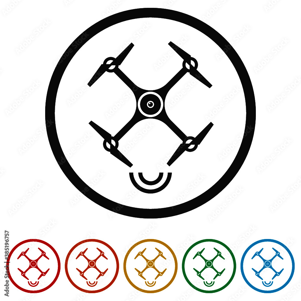 Drone ring icon, color set Drone ring icon, color set