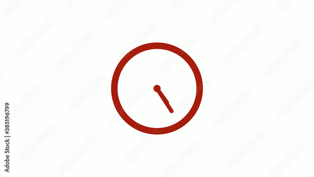Amazing red color 12 hours counting down clock icon on white background, Clock icon, Circle clock icon Amazing red color 12 hours counting down clock icon on white background, Clock icon, Circle clock icon