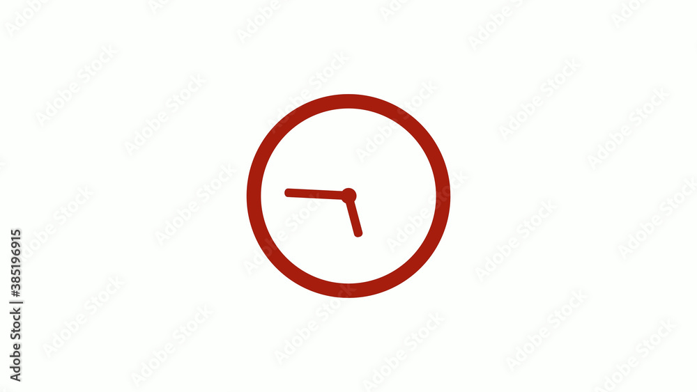 Amazing red color 12 hours counting down clock icon on white background, Clock icon, Circle clock icon Amazing red color 12 hours counting down clock icon on white background, Clock icon, Circle clock icon