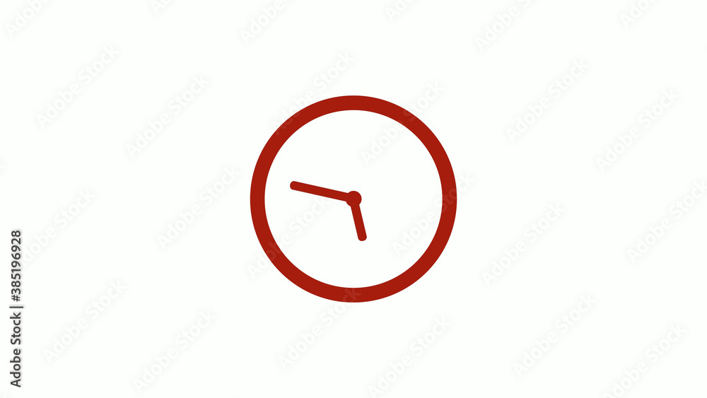Amazing red color 12 hours counting down clock icon on white background, Clock icon, Circle clock icon Amazing red color 12 hours counting down clock icon on white background, Clock icon, Circle clock icon