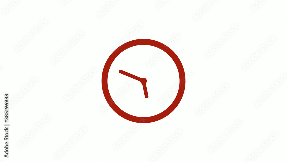 Amazing red color 12 hours counting down clock icon on white background, Clock icon, Circle clock icon Amazing red color 12 hours counting down clock icon on white background, Clock icon, Circle clock icon