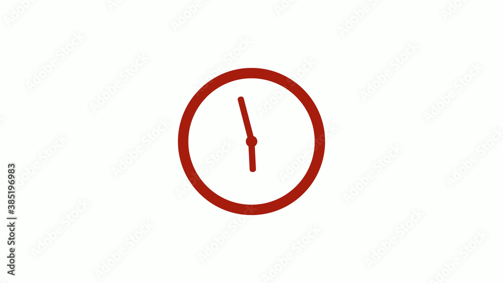 Amazing red color 12 hours counting down clock icon on white background, Clock icon, Circle clock icon Amazing red color 12 hours counting down clock icon on white background, Clock icon, Circle clock icon