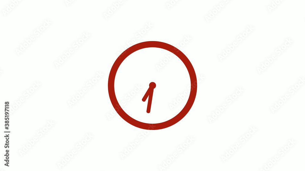 New red color 12 hours clock icon on white background, New red color clock icon New red color 12 hours clock icon on white background, New red color clock icon