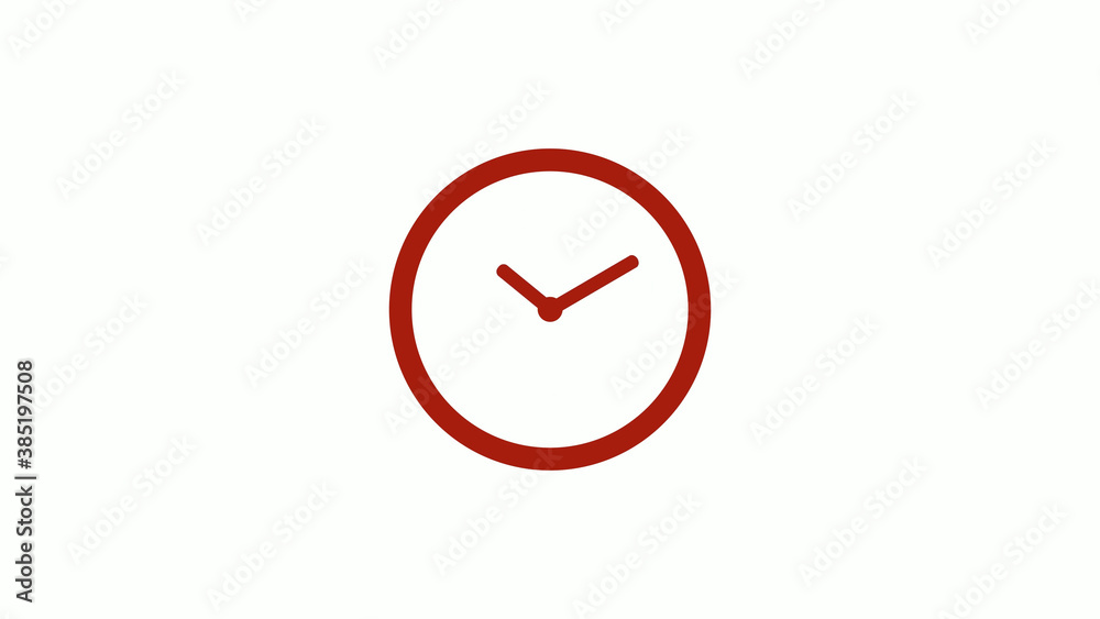 Amazing red color 12 hours counting down clock icon on white background, Clock icon, Circle clock icon Amazing red color 12 hours counting down clock icon on white background, Clock icon, Circle clock icon