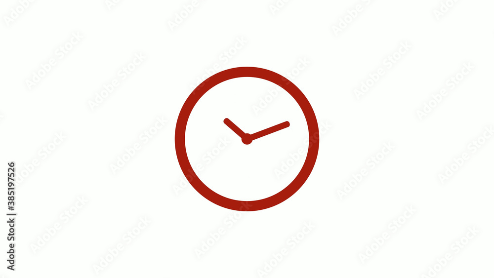 New red color 12 hours clock icon on white background, New red color clock icon New red color 12 hours clock icon on white background, New red color clock icon