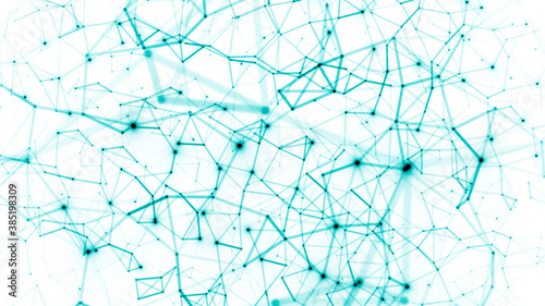 White background with simulated molecular technology with polygonal shapes