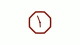 New red dark 12 hours clock icon on white background, New clock icon