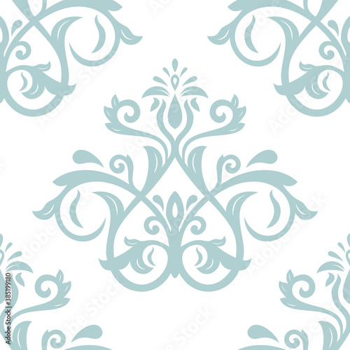 Orient vector classic pattern. Seamless abstract background with vintage elements. Orient light blue and white background. Ornament for wallpaper and packaging