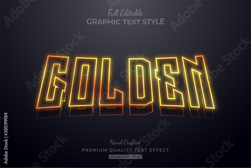Golden Neon Editable Premium Text Style Effect