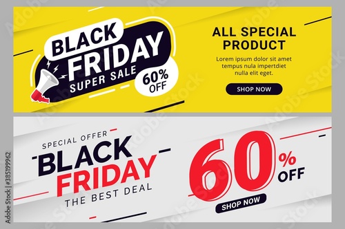 Black Friday sale banner template for business promotion vector illustration