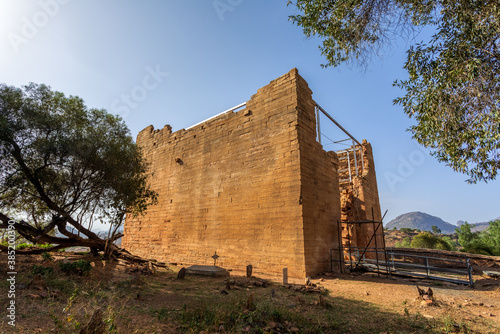 Ruins of the Great Temple of the Moon from 700 BC in Yeha, Tigray region. The oldest standing structure in Ethiopia and it served as the capital of the pre-Aksumite kingdom. photo