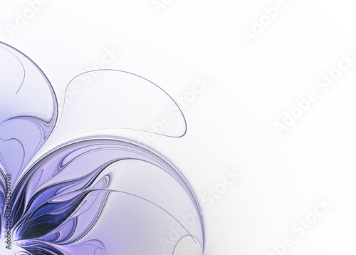 Abstract fractal purple beautiful pattern on white background