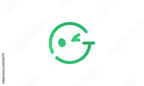 Creative Vector Illustration Logo Design. Minimalist Happy Smile Face Concept.