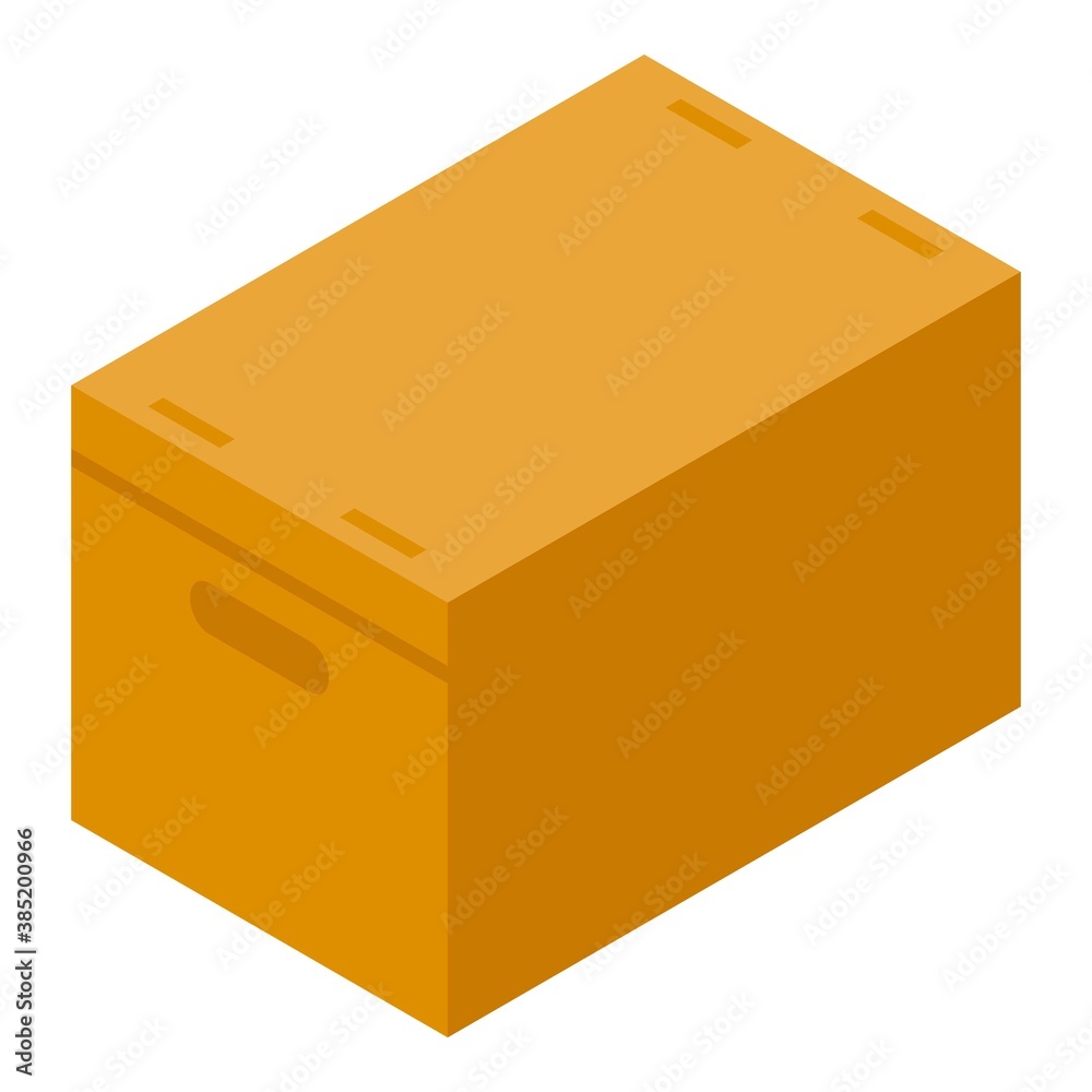 Cardboard box icon. Isometric of cardboard box vector icon for web design isolated on white background Cardboard box icon. Isometric of cardboard box vector icon for web design isolated on white background