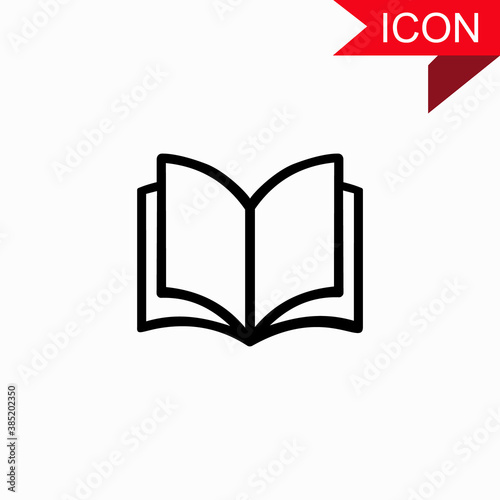 Open book line icon for graphic and web design