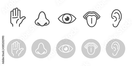 Vector illustration nose, ear, mouth,hand and eye