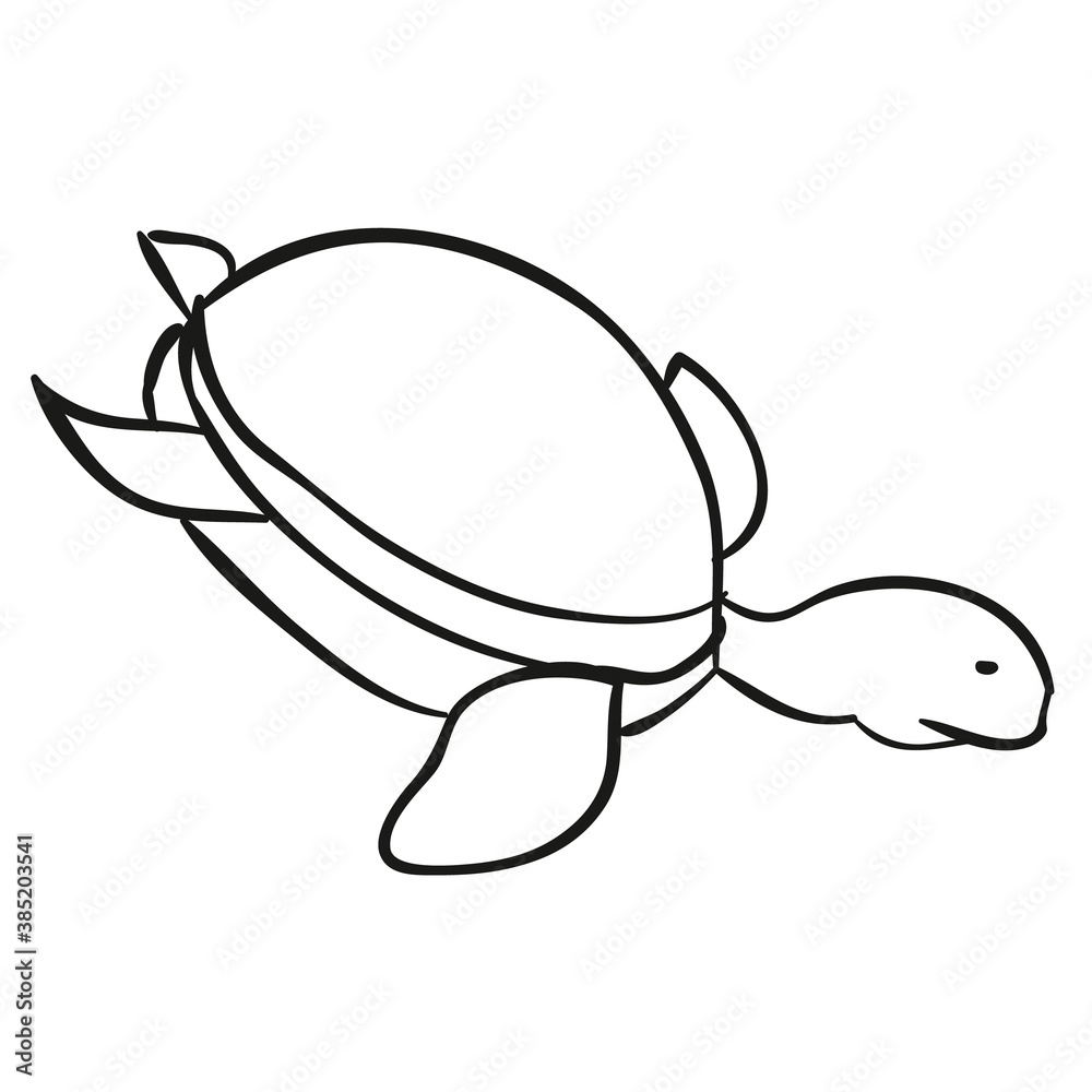 sketch sea turtle, coloring book, caricature, isolated object on white background, vector, sketch sea turtle, coloring book, caricature, isolated object on white background, vector,