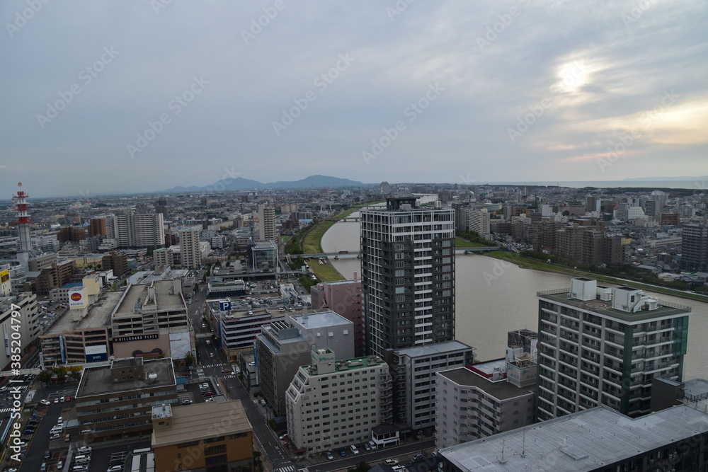 The view of Niigata City in Japan