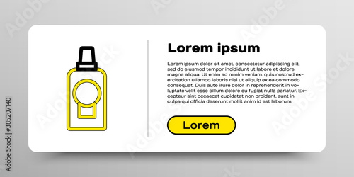 Line Mouthwash plastic bottle icon isolated on white background. Liquid for rinsing mouth. Oralcare equipment. Colorful outline concept. Vector.