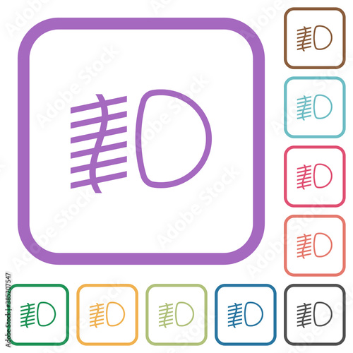 Fog lights simple icons photo