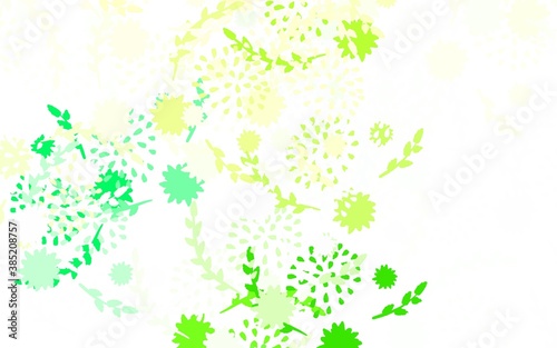 Light Green, Yellow vector elegant template with flowers, roses.