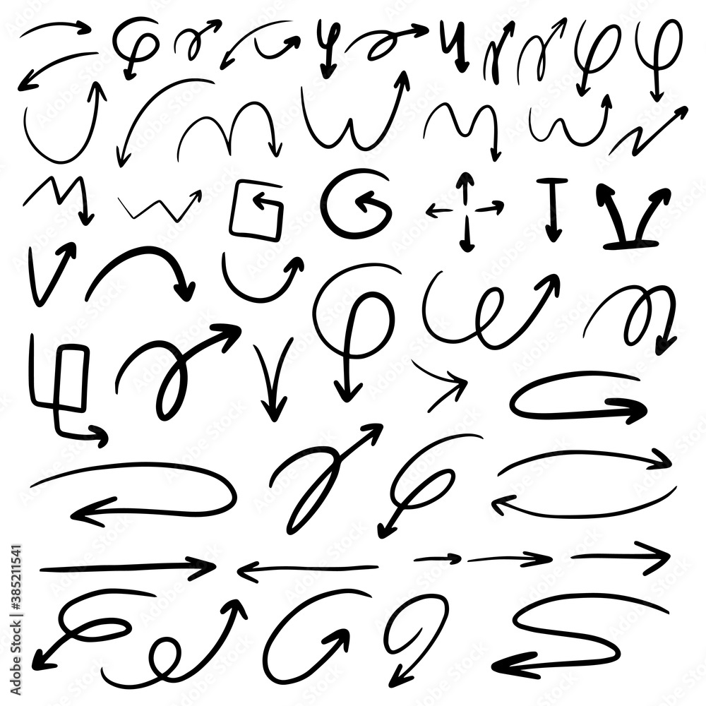 Doodle arrow collection. Hand drawn arrows design elements set. Doodle arrow collection. Hand drawn arrows design elements set.