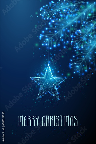 Happy new year and Merry Christmas greeting card.