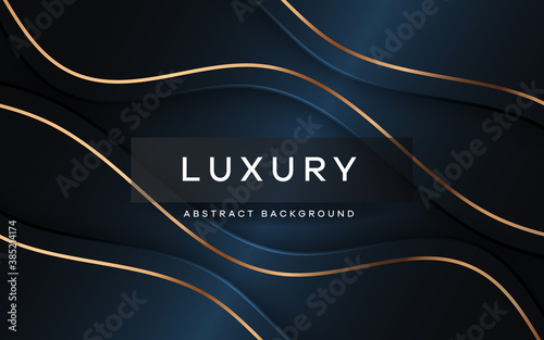 Luxury navy blue background with overlap layer