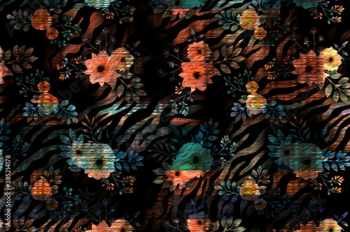floral pattern with oil brush © TT3 Design