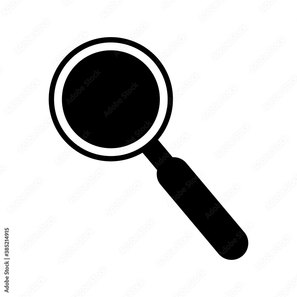 Search icon vector. Glyph symbol magnifying glass Search icon vector. Glyph symbol magnifying glass