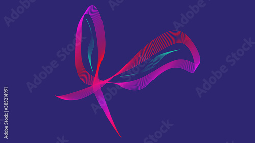 Abstract wave lines in the background. Colorful wave of pink rabbit ears. Illustration for modern business design. Smooth lines abstract gradient color background. Vector illustration.