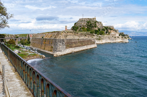 Greece Corfu Town city island Old Venetian Fortress ocean view
