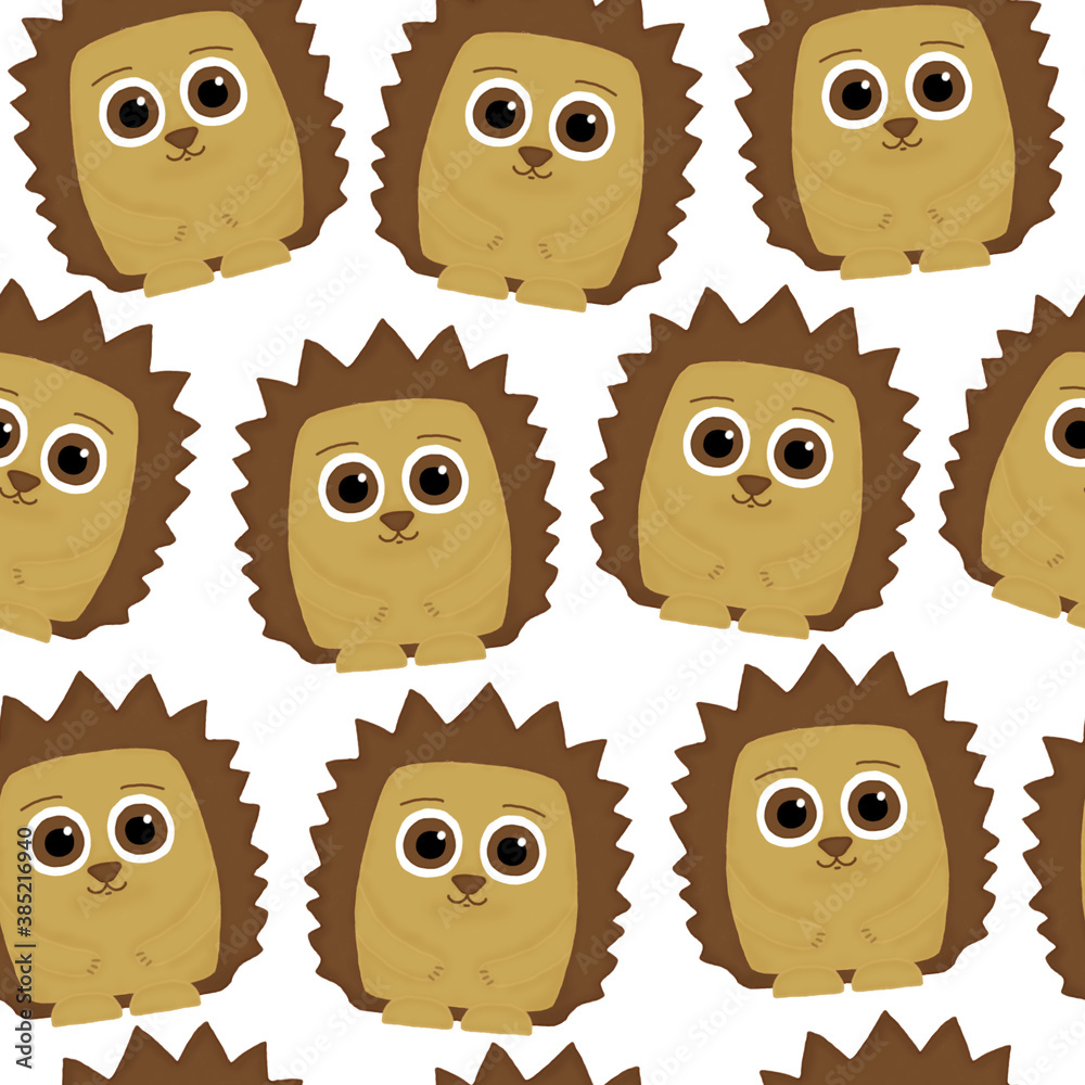 seamless pattern with cute hedgehogs on a white background seamless pattern with cute hedgehogs on a white background