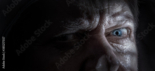 Photography Detail of a portrait of an elderly man
