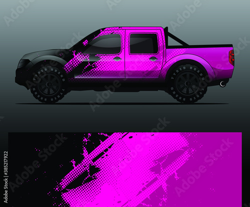 Truck decal graphic wrap vector, abstract background