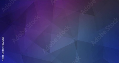 4K looping dark pink, blue video with polygonal shapes. Modern abstract animation with gradient. Screen saver for tech devices. 4096 x 2160, 30 fps. Codec Photo JPEG.