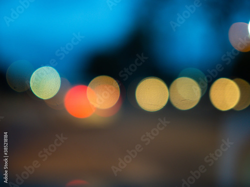 Abstract circular bokeh background of night light. Abstract  background concept. Happy new year concept. Christmas Festival concept.