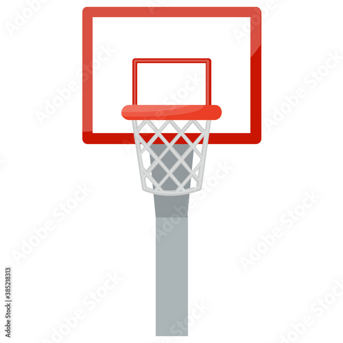 
A basketball rim and net basketball hoop vector icon isolated on a white background
