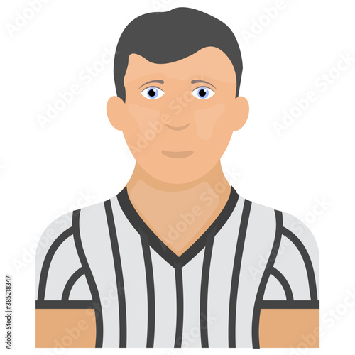 
Human avatar having whistle symbolizing umpire icon

