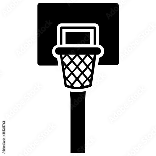 
A basketball rim and net basketball hoop vector icon isolated on a white background
