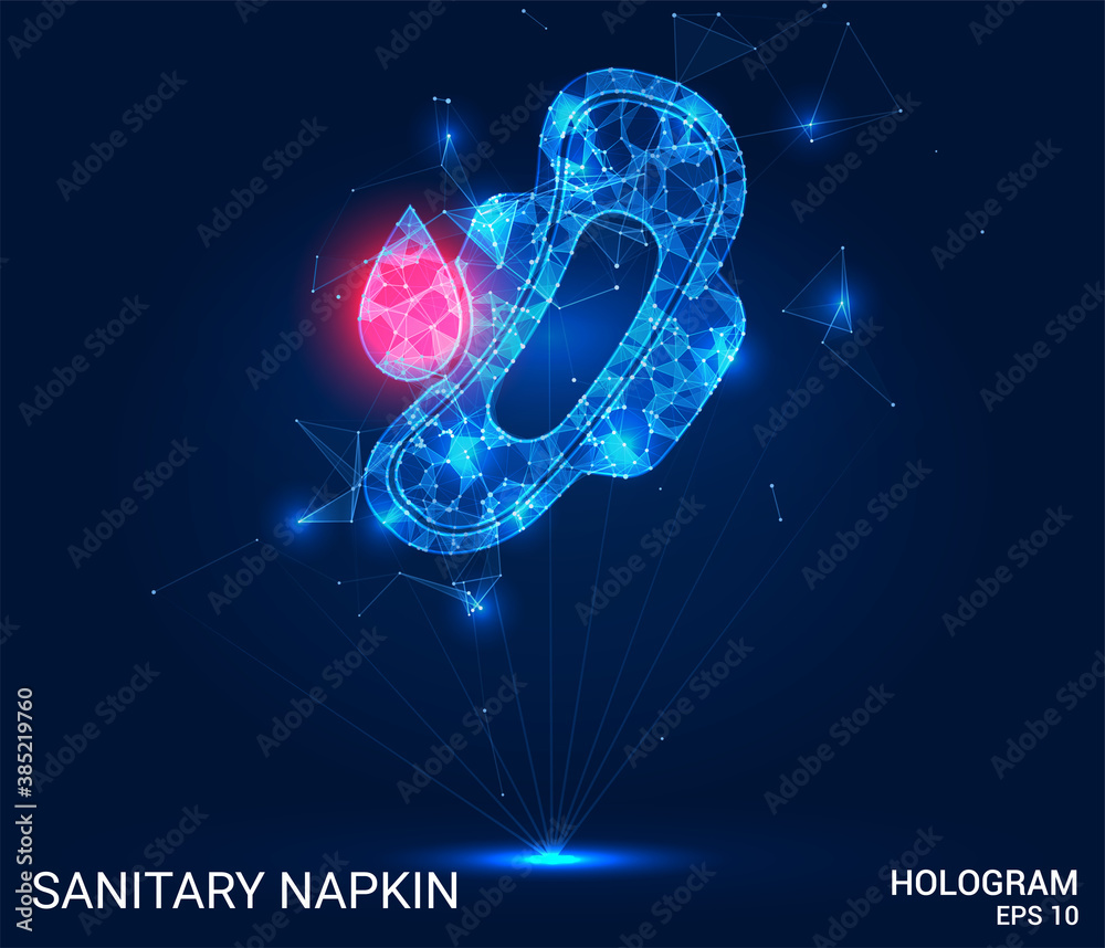A hologram is a sanitary napkin. Sanitary padding of polygons