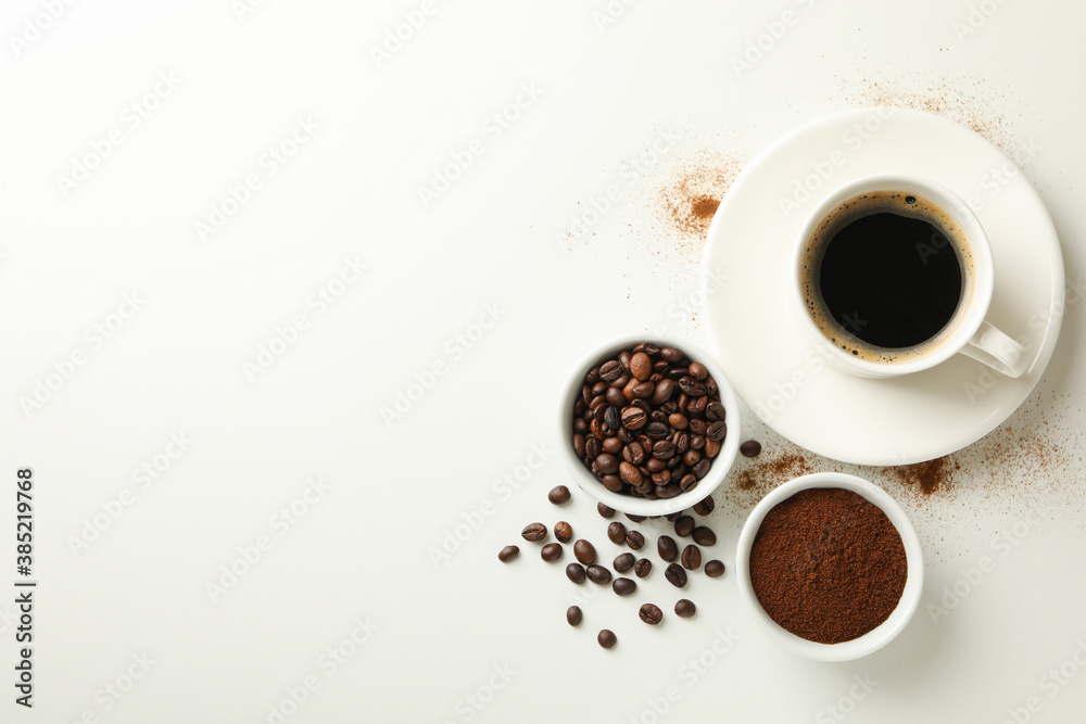 Concept of cooking coffee on white background Concept of cooking coffee on white background