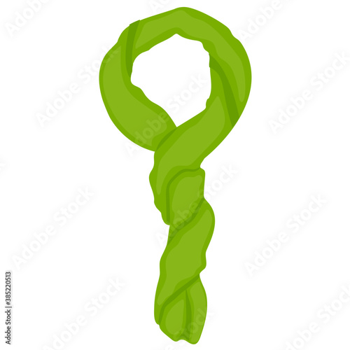 
A colorful sheer scarf with knot for accessory wear 
