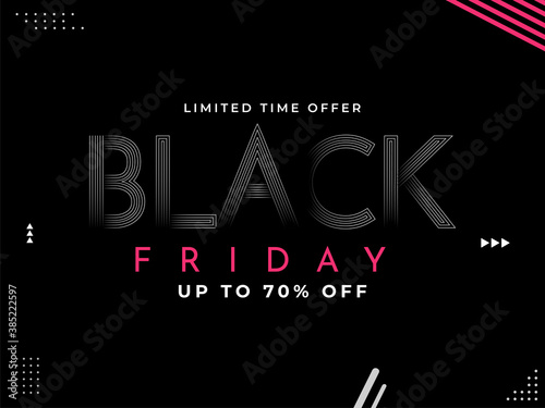 UP TO 70% Off for Black Friday Sale Poster Design.