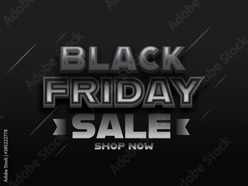 Sale Poster or Banner Design with 3D Black Friday Text on Dark Background.