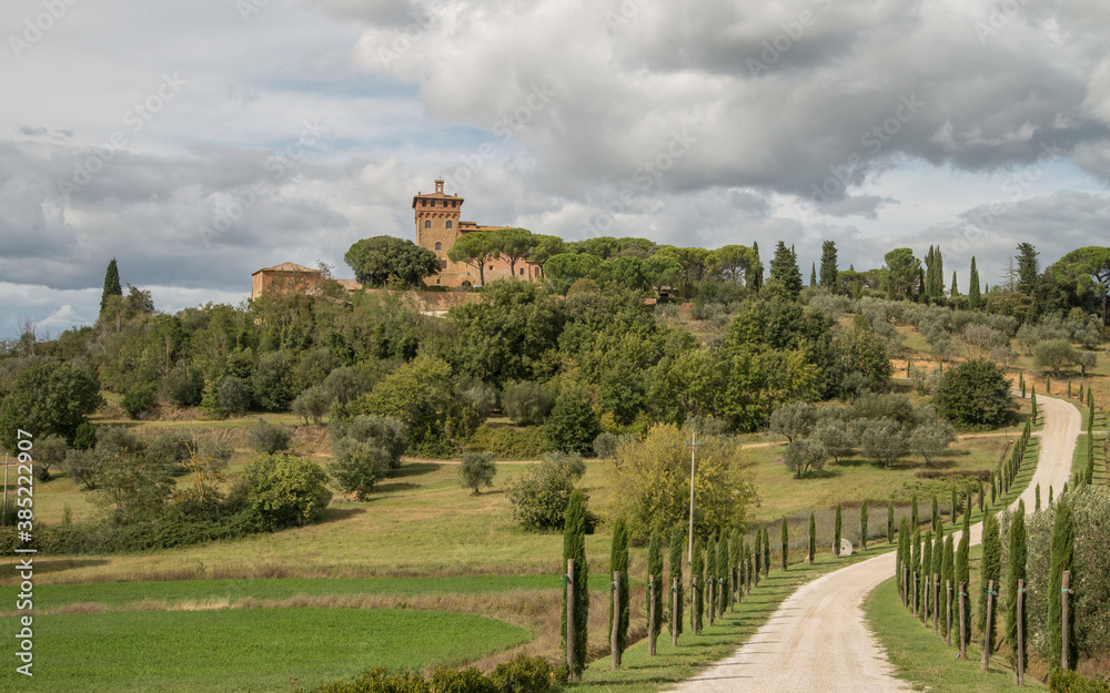 Scenic landscape of Tuscany in Italy