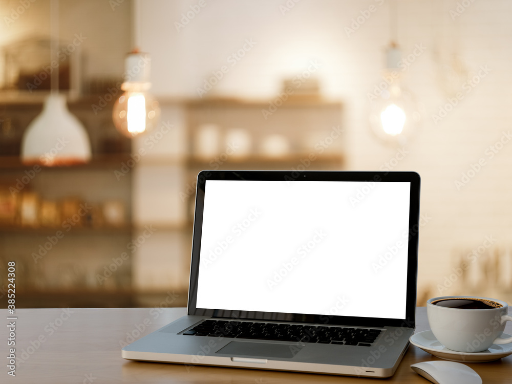 laptop and coffee cup laptop and coffee cup